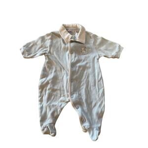 Vintage McBaby (McDonalds) Snap sleeper outfit.Bunny.carrot, baby blue.0-3months